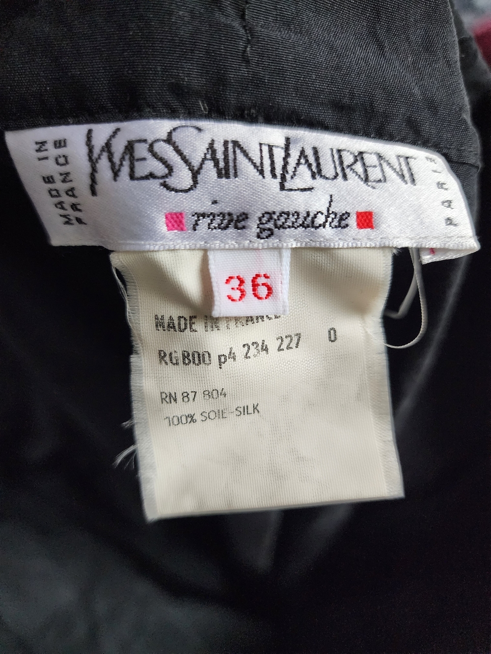Yves Saint Laurent Black Silk Skirt with Label Detail - Picture 2 of 2